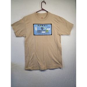 NWOT Hanes men's brown Hawaii Zombie Permit logo shirt, sz L